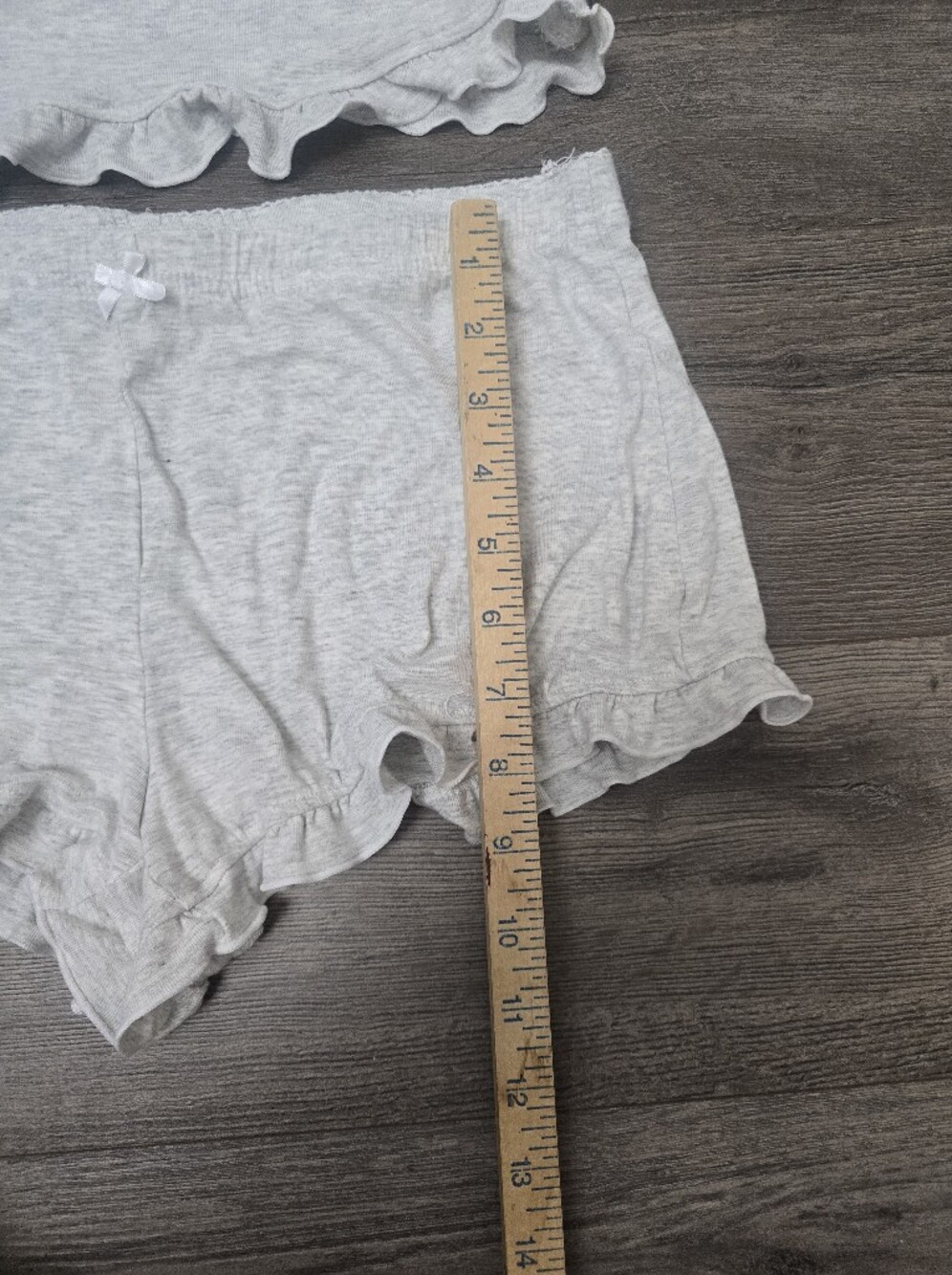 Paris Hilton Loungwear Set Grey Size Small Comfy Scalloped Hems Adjustable Strap - Picture 6 of 11